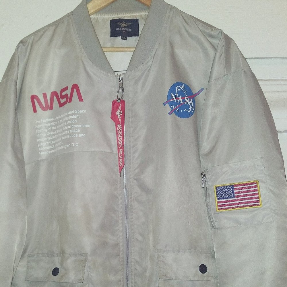 Men's NASA Flight Jacket  - Silver
